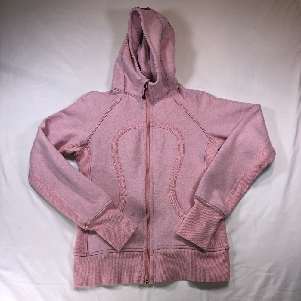 Lululemon Scuba Full Zip Hoodie Pink Heathered Purple Logo Sweatshirt Jacket